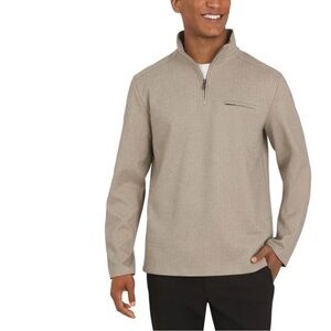 DKNY Men's Herringbone Quarter Zip